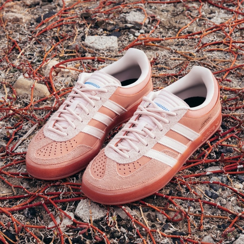 Adidas Women's Coral and White Sneakers